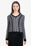 Prada Black/White Knit Patterned Sweater Size 38