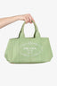 Prada Green Canvas Logo Canapa Tote Bag
