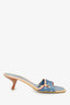 Louis Vuitton Blue Denim Monogram Bow Kitten Heels size 41