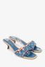 Louis Vuitton Blue Denim Monogram Bow Kitten Heels size 41
