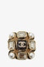 Pre-loved Chanel™ 2023 Cruise Gold Tone Crystal Pearl CC Logo Brooch
