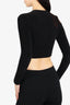 T By Alexander Wang Black Round Neck Cropped Cardigan Size XS
