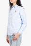 AMI Light Blue Button-Down Shirt with Logo Embroidery Size 34