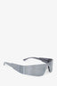 Balenciaga Silver Mono Rectangle Sunglasses