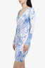 Emilio Pucci White/Blue Printed Midi Dress Size 6