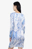 Emilio Pucci White/Blue Printed Midi Dress Size 6