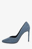Saint Laurent Blue Denim Pointed Toe Heels size 37