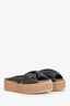 Brunello Cucinelli Black Leather Platform Sandals Size 9