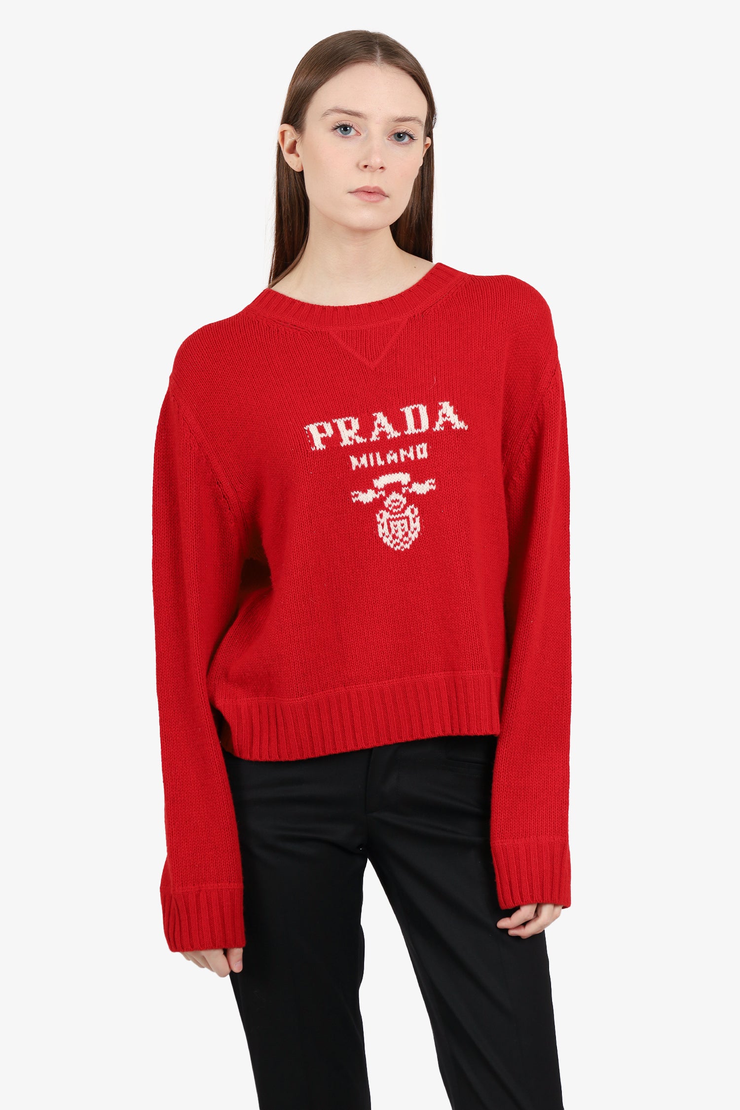 PRADA RED FOX FUR CASHMERE SWEATER サイズ40 P24445 PRADA - PRADA RED FOX FUR CASHMERE SWEATER サイズ40 P24445の通販