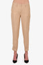 Fabiana Filippi Light Brown Trousers With Beaded Rolled Hem Size 4