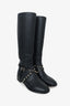 Valentino Black Calfskin Rockstud Knee High Boots Size 36.5