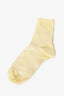 Celine Yellow Cotton Ribbed Triomphe Socks