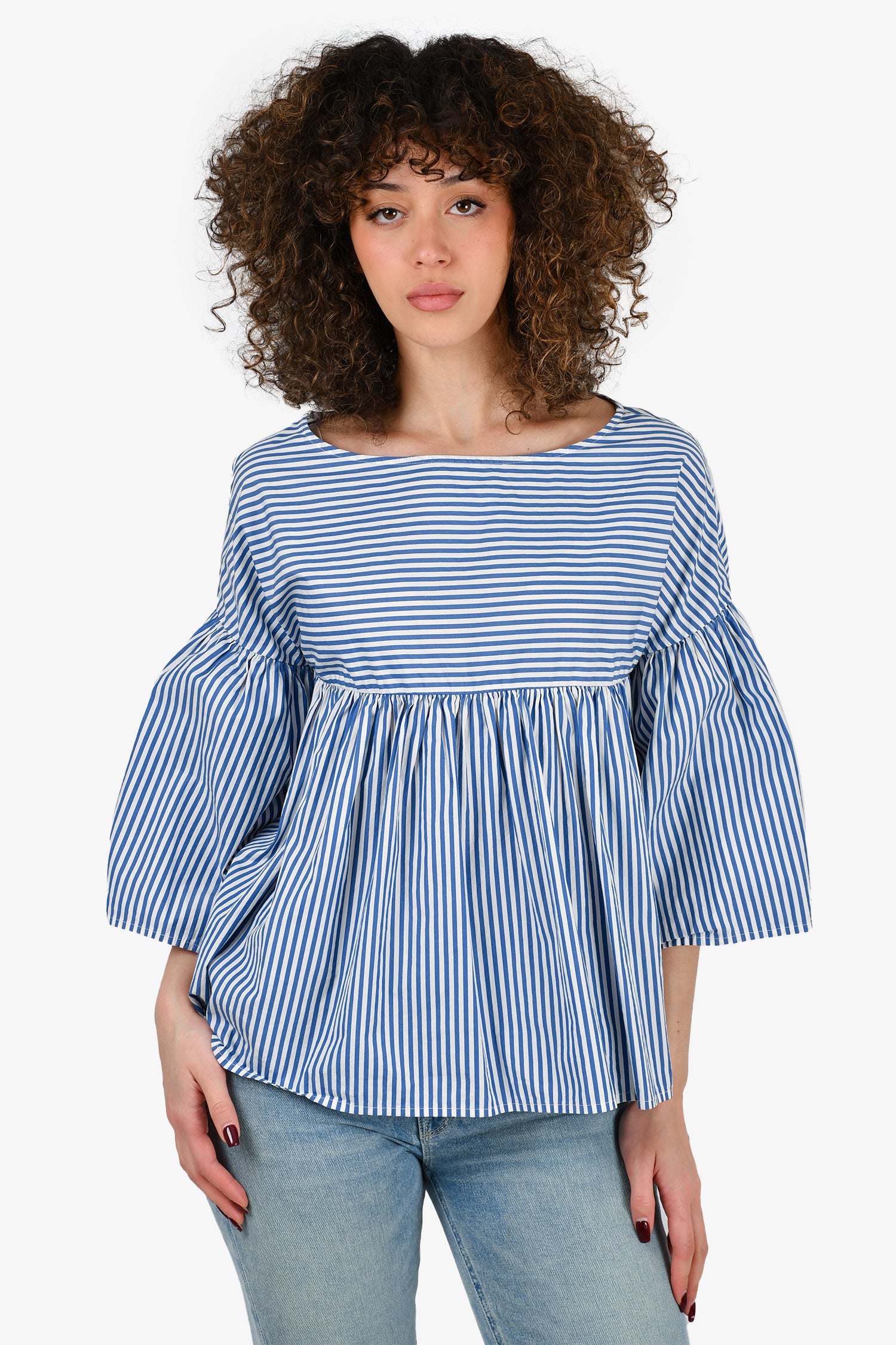 Vintage Striped Bell Sleeve Top (S)
