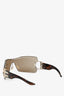 Christian Dior Brown Shield 'Airspeed1' Sunglasses with Tortoiseshell Sides