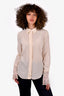 Chloe White Silk Lace Cuff Detailed Button Down Shirt Size 36