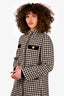 Gucci 2019 White/Black Wool Houndstooth 4 Pocket Coat Size 40