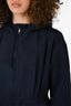 Prada 2016 Navy Cinched Waist Hooded Rain Coat Size 40