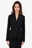 Prada 2009 Black Pleated Blazer Jacket Size 44