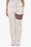 Thom Browne White/Burgundy Striped Joggers Size 44 Mens