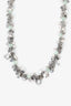 Christian Dior Silver Heart Charm Logo Necklace