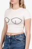 Area White Crystal Detail Crop Top Size XS
