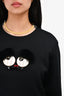 Fendi Black Gold/Mesh Trimmed Monster Sweater Size 38