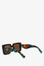 Prada Brown/Green Tortoise Shell Square Framed Sunglasses