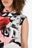 Alexander McQueen White/Pink Silk Graphic Tunic Size 40
