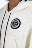 Balmain Cream/Black Tweed Logo Patch Hoodie Size 40