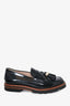 Stuart Weitzman Black Leather Manila Tassel Loafer size 7.5