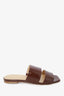 Aeyde Brown Patent Double-Strap Slide Sandals Size 37
