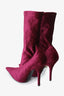 Balenciaga Burgundy Velvet Knife 110MM Sock Boots Size 37