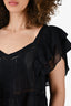 Isabel Marant Etoile Black Cotton Ruffled Top Size 40