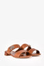 Prada Brown Leather Buckle Detail Sandals Size 37