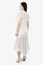 Milly White Window Check Waist Tie Midi Dress Size 4