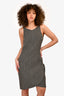 Pre-Loved Chanel™ Silver Metallic Tweed Sleeveless Dress Size 38