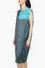 Marni Blue/Grey Watercolour Print Sleeveless Dress Size 46