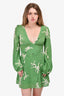Realisation Par Green Floral Silk Mini Dress Size S