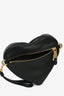 Moschino Black Leather Belt Heart Pouch/Wristlet
