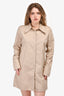 Anine Bing Taupe Cotton 'Tiffany' Button-Up Shirt Dress Size L