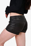 Vanessa Bruno Black Leather Shorts Size 36