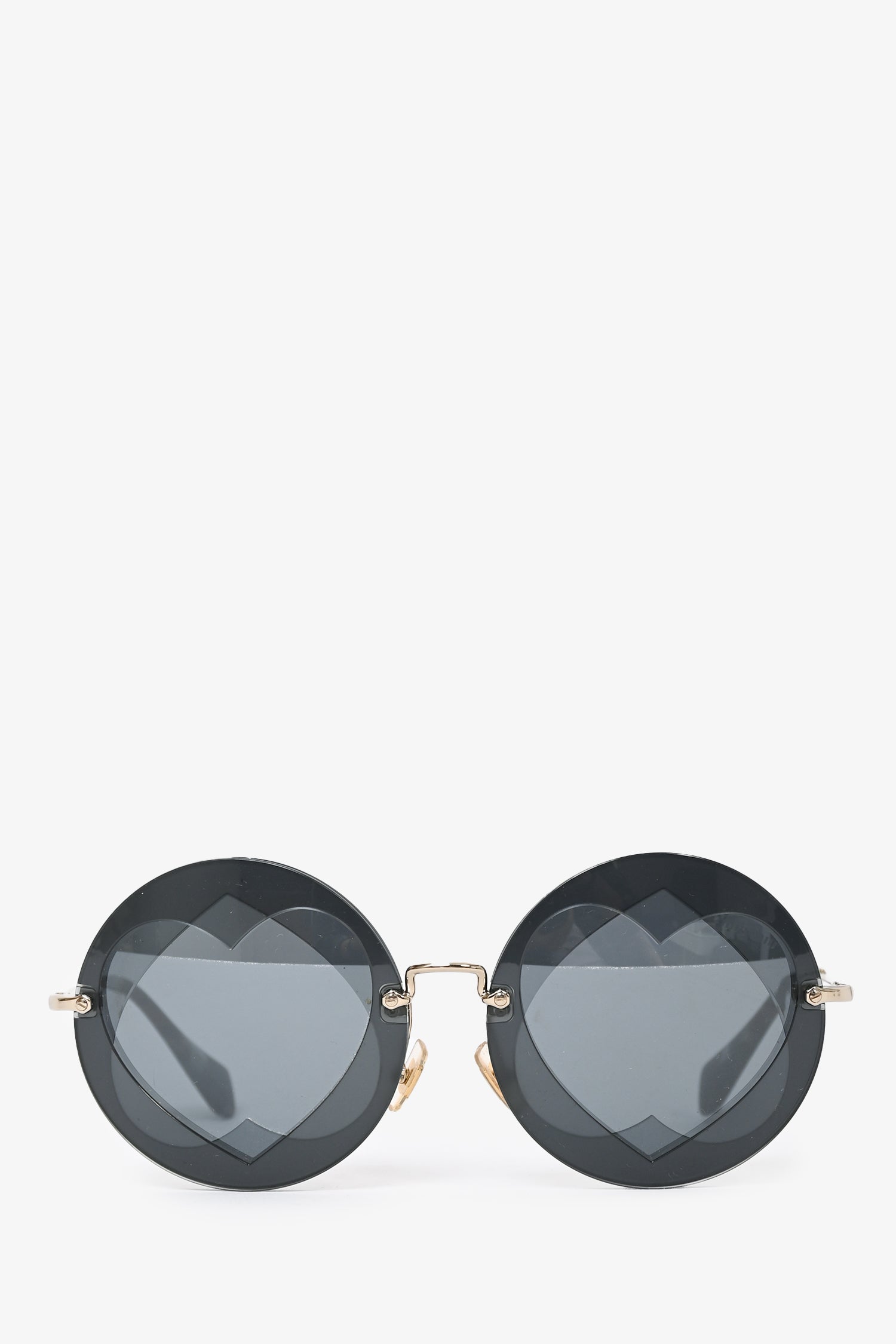 Miu Miu Black Round Heart Detail Sunglasses – Mine & Yours
