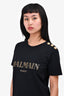 Balmain Black Logo T-Shirt Size 36