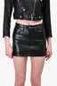 Agolde Black Leather Mini Skirt Size XS