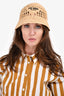 Prada Tan Crochet Logo Bucket Hat Size L