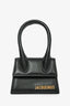 Jacquemus Black Leather Le Chiquito Top Handle with Strap