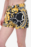 Versace Black/White/Yellow High Waisted Shorts Size 27
