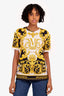 Versace Black/Gold Baroque Patterned T-Shirt Size 38
