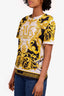 Versace Black/Gold Baroque Patterned T-Shirt Size 38