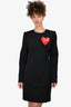 Moschino Black Inflatable Heart Low Back Dress Size 12